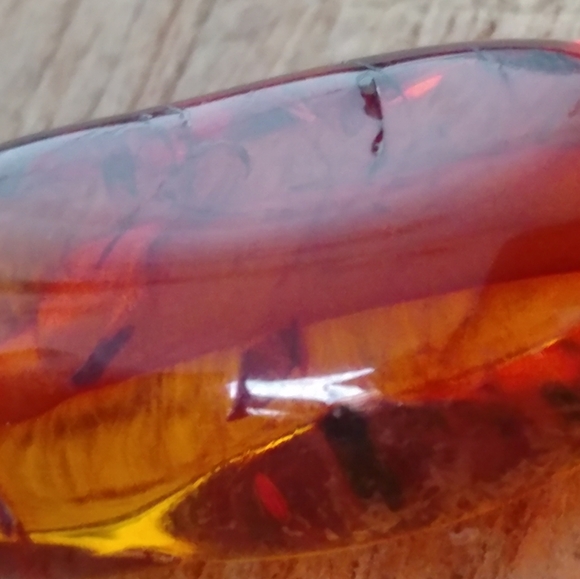 Vintage Solid Sterling Silver 925 Chain Amber Pendant - Picture 6 of 6